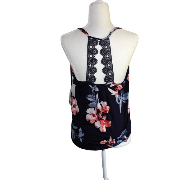 Linea Donatella Light Weight Floral Tank Top-Blue-Size Small-NWT - Picture 6 of 9